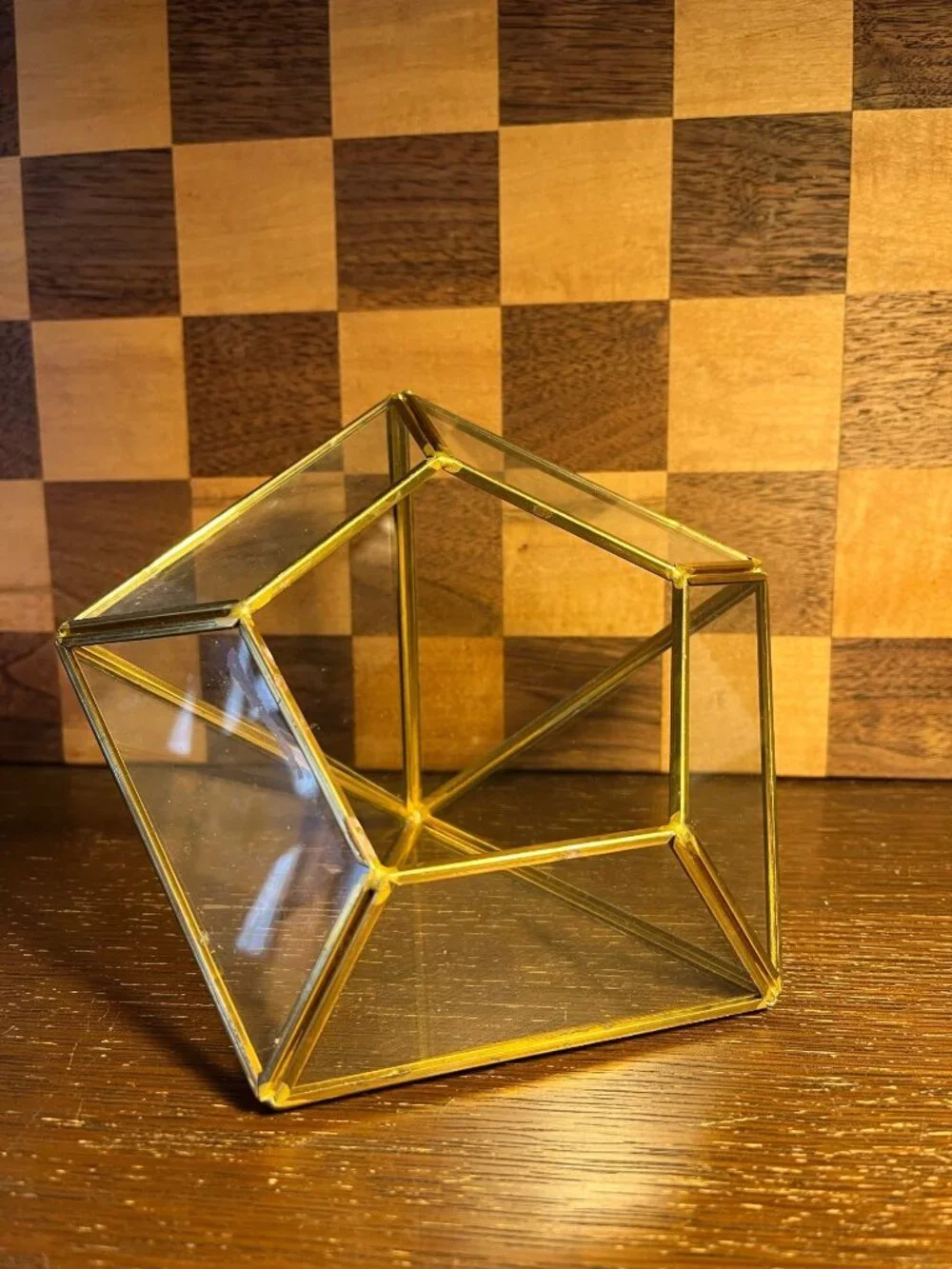 Metal and Glass Geometric Terrarium - Picture 1 of 3